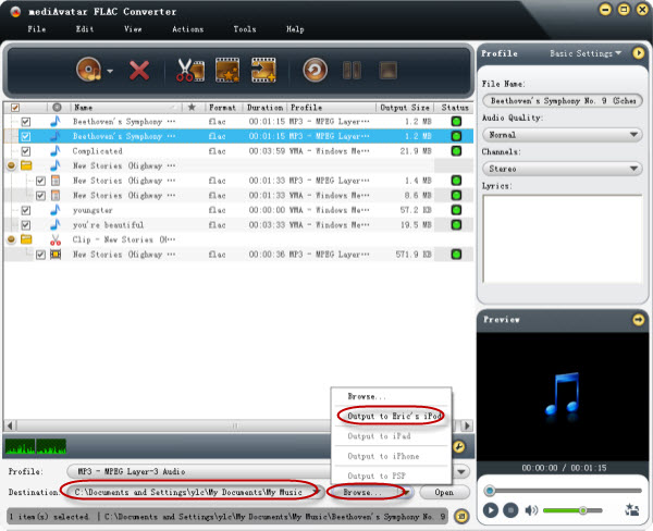 How to convert flac to WAV, M4A