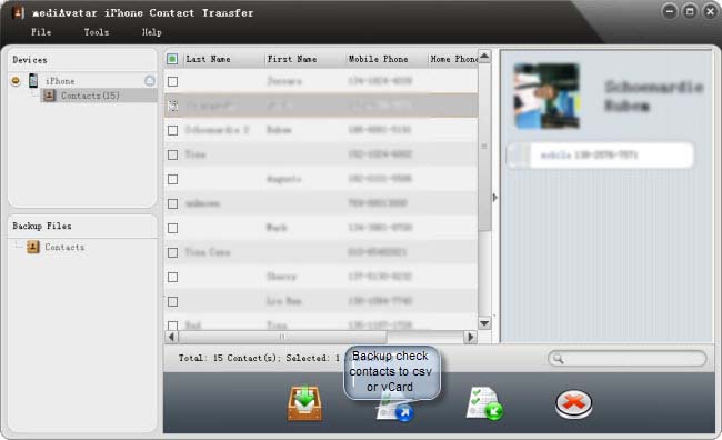 iphone backup contacts